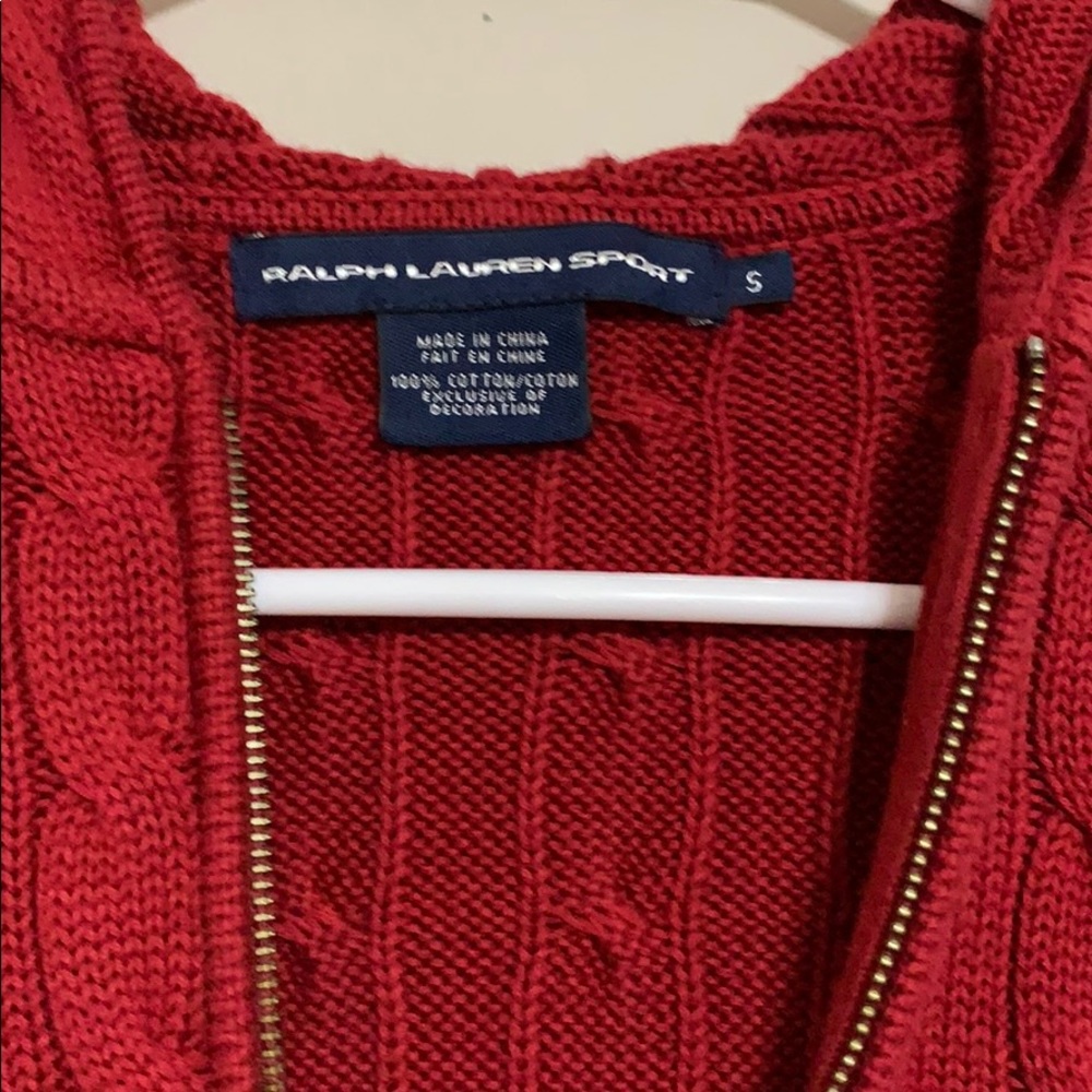 Red Ralph Lauren Cable-Knit Hoodie - Picture 5 of 5
